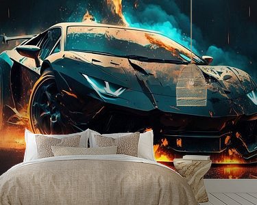 Voorbeeld van het werk in een kamer