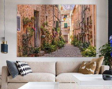 Oude straat in Valldemossa, Mallorca
