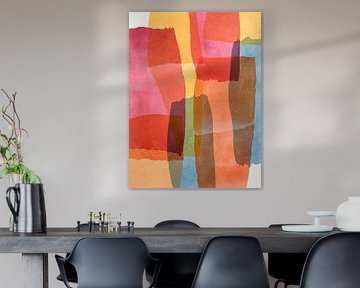 Organic & Abstract. Transparent textures in orange, blue, coral