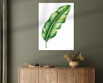 Tijdloze flora: bananenblad in wit