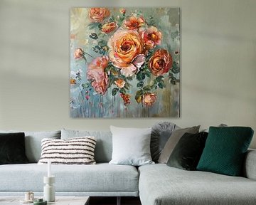 The Gilded Radiance of the Petal's Descent by Artistic