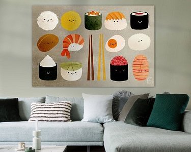 Voorbeeld van het werk in een kamer