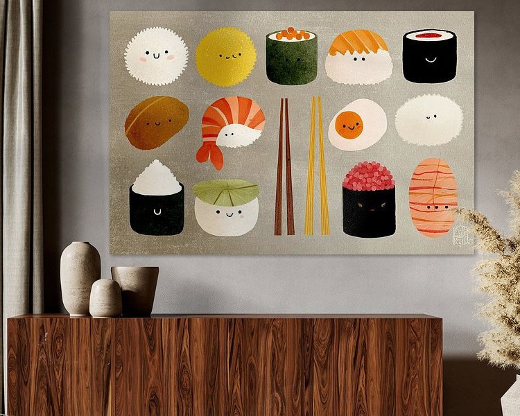 Voorbeeld van het werk in een kamer