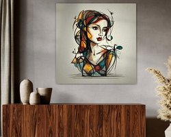 Voorbeeld van het werk in een kamer