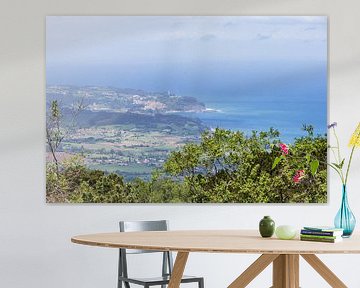 Vue panoramique sur le littoral des Asturies sur Peter Haastrecht, van