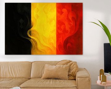 Drapeau belge avec des vagues gracieuses sur Imperial Art House