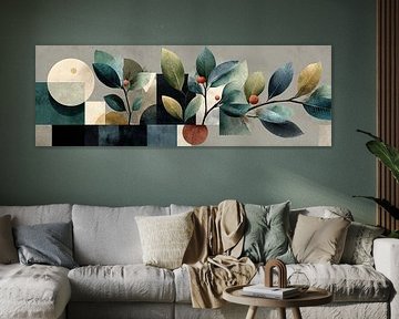 Lebendige Grüntöne und warme Orangetöne