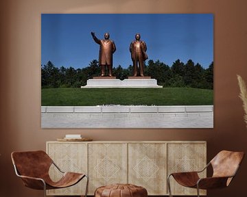 Kim Il Sung and Kim Yung Il statue