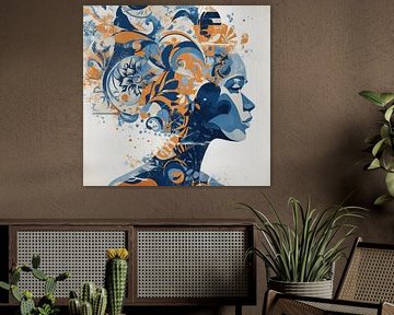 Woman Flowers | Modern Woman with Colourful Hair by Art Whims