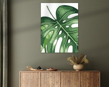 Monstera auf Weiß als Triptychon (2 von 3)