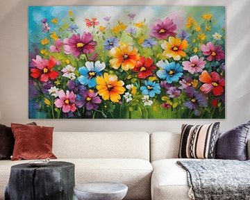 Peinture de fleurs colorées sur WeLoveArt