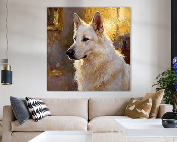 Chien de berger suisse blanc 1 sur Johannas Art Creations