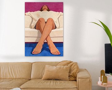 Les femmes dorment dans le canapé sur Muhammad Ardian