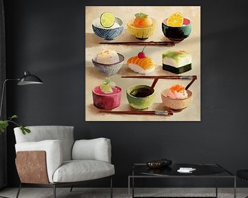 Japanische Sushi-Gerichte von Vlindertuin-Art