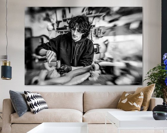 Voorbeeld van het werk in een kamer