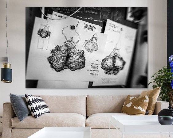 Voorbeeld van het werk in een kamer