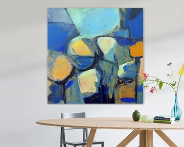 Blauw en gele onderbrekingen van Nop Briex