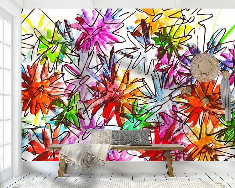 Voorbeeld van het werk in een kamer