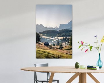 Het ontwaken van de reuzen: gouden ochtend op de Seiser Alm van Christian Möller Jork