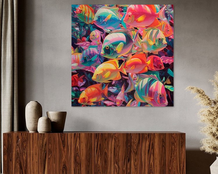 Voorbeeld van het werk in een kamer