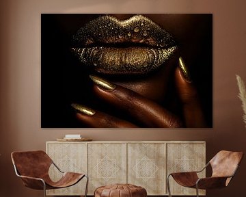 Glitzernde Lippen mit Tropfen von Imperial Art House