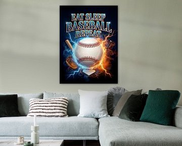 Eat Sleep Baseball Repeat Vintage Retro Bootleg Poster von Art Bloom