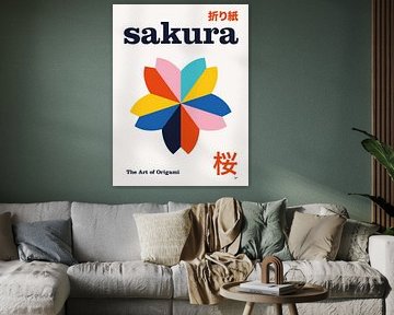 No04 Sakura Origami Geometric Poster
