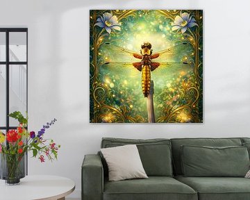 Flachbauch-Libelle Jugendstil von Linda de Klein