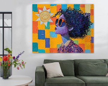 Purple Profile, Orange Shades van Kunst Kriebels
