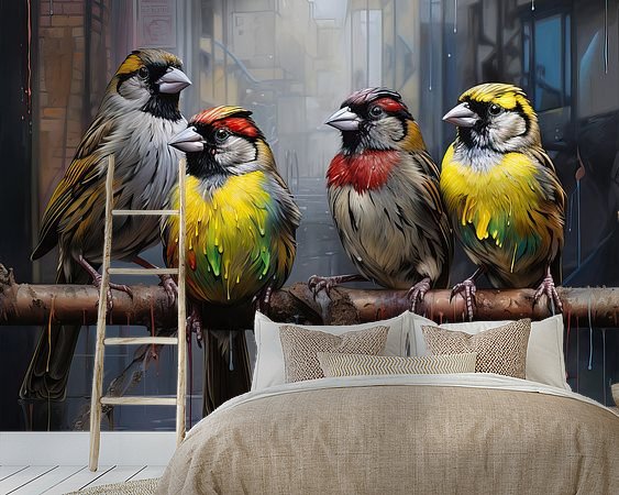 Voorbeeld van het werk in een kamer