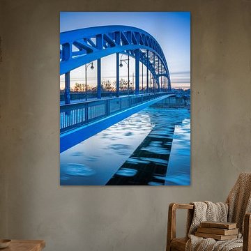 Magdeburg - Sternbrücke und Elbe mit Eisgang