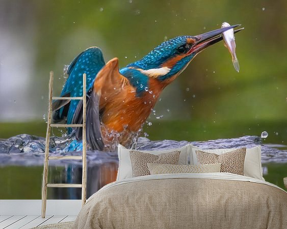 Voorbeeld van het werk in een kamer