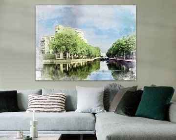 Blick auf die Picuskade in Eindhoven, Nordbrabant von Danny de Klerk