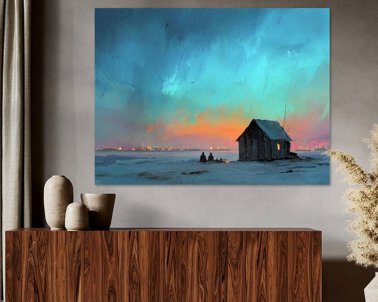 Voorbeeld van het werk in een kamer