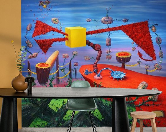 Voorbeeld van het werk in een kamer