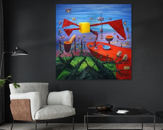 Voorbeeld van het werk in een kamer