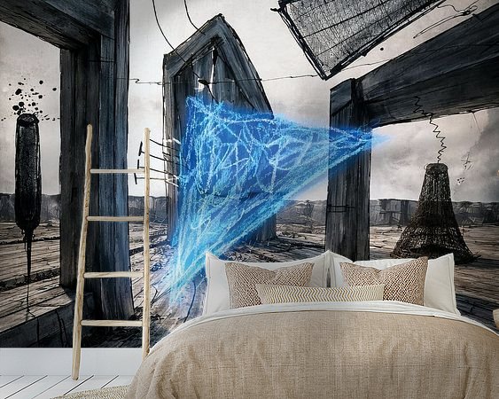 Voorbeeld van het werk in een kamer