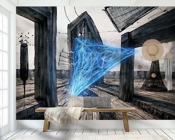 Voorbeeld van het werk in een kamer