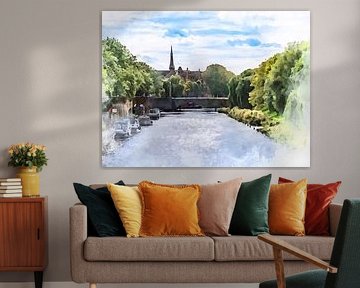 Der Fluss Dommel, 's-Hertogenbosch, Nordbrabant von Danny de Klerk