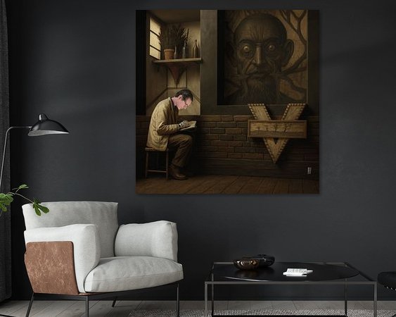 Voorbeeld van het werk in een kamer