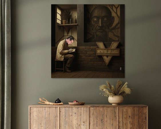 Voorbeeld van het werk in een kamer