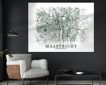 Gestylter Stadtplan von Maastricht von Peter Hooijmeijer