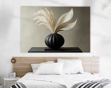 Vase mat avec plume séchée sur Art & Soul Creations