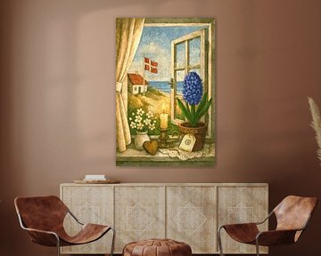 Hyggeliger Fensterblick auf Dänemarks Küste