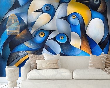 Voorbeeld van het werk in een kamer