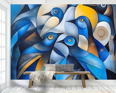 Voorbeeld van het werk in een kamer