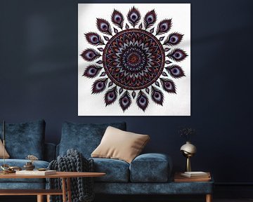 Œil cosmique – Mandala avec énergie de paon sur Sabine Wagner