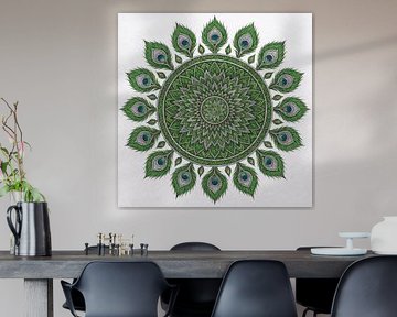 Mandala Paon – Profondeur de l'âme dans la symétrie et la couleur