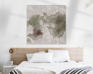 Abstract Wabi-Sabi  In Green and Taupe by Dina Dankers