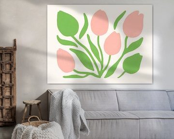 Tulpen in Rosa und Grün